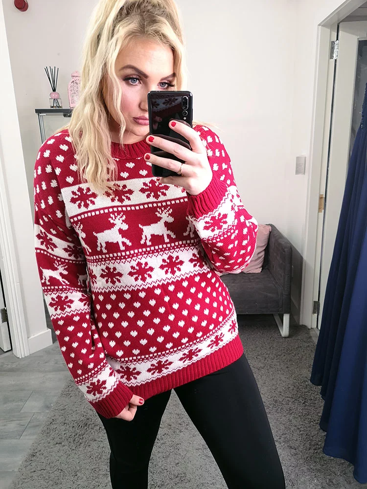 Reindeer and sale snowflake christmas jumper