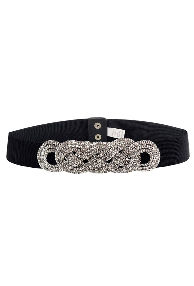 Black 2025 diamante belt