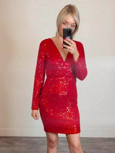 rian red sequin dress